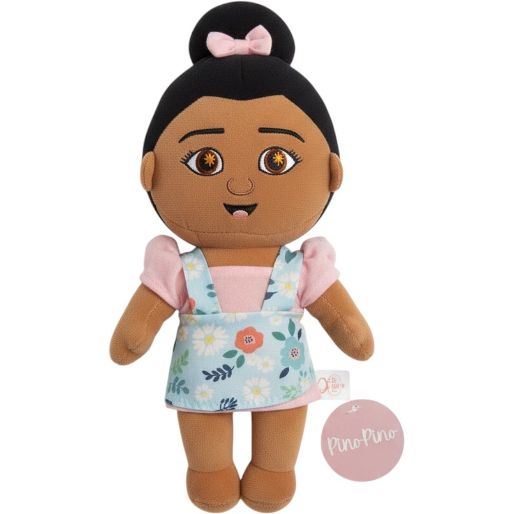 Pino Pino Plush Doll Beverly Hills Teddy Bear Co Pink Dress Floral Apron NWT